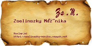 Zselinszky Mónika névjegykártya